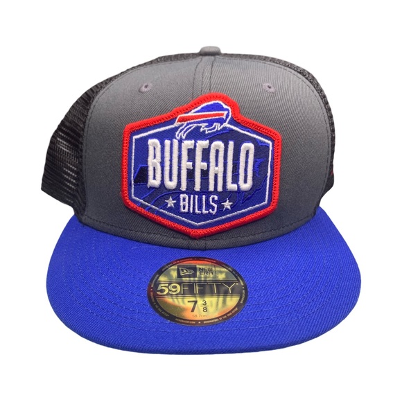 New Era Buffalo Bills Men’s Hat Size 7 3/8 Fitted 59Fifty Trucker NFL Football - Picture 1 of 4